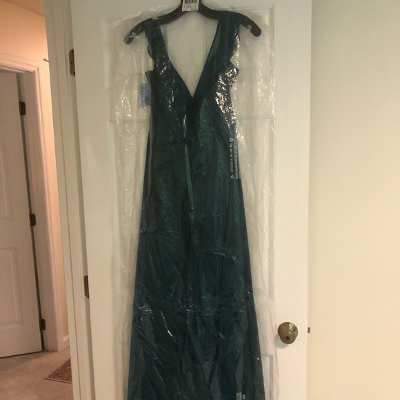 David’s bridal ruffle spaghetti strap chiffondress - Picture 3 of 7